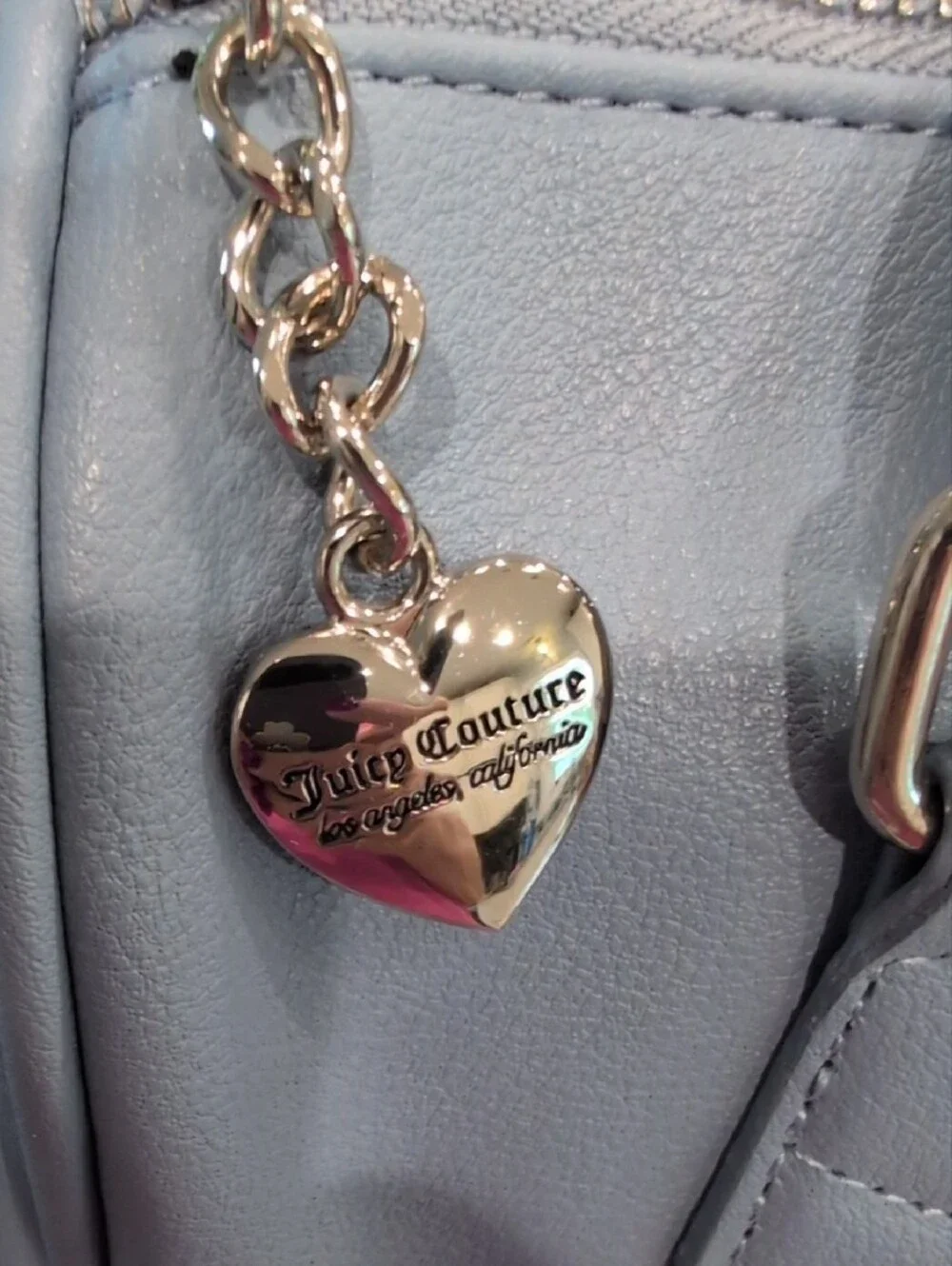 Juicy Couture Periwinkle Rhinestone Logo Satchel